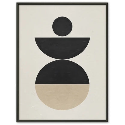 Minimalistisches Poster mit geometrischen Formen in Beige und Schwarz