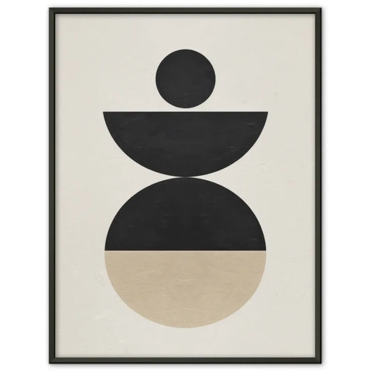 Minimalistisches Poster mit geometrischen Formen in Beige und Schwarz
