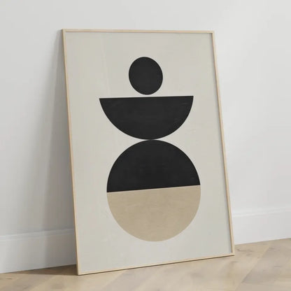 Minimalistisches Poster mit geometrischen Formen in Beige und Schwarz