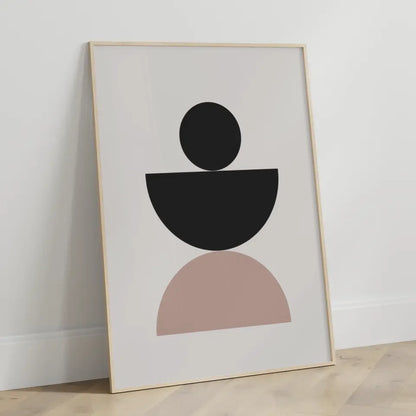 Minimalistisches Poster mit geometrischen Formen in Beige und Schwarz