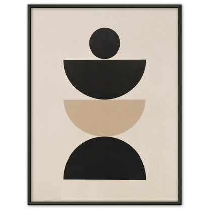 Minimalistisches Poster mit geometrischen Formen in Beige und Schwarz