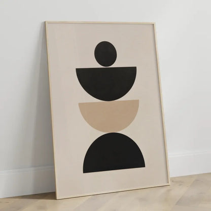 Minimalistisches Poster mit geometrischen Formen in Beige und Schwarz
