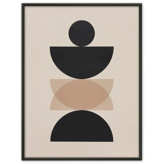 Minimalistisches Poster mit geometrischen Formen in Beige und Schwarz