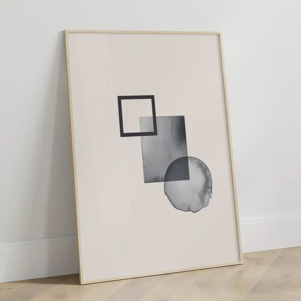 Minimalistisches Poster mit geometrischen Formen in Beige gestalten