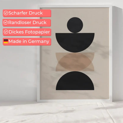 Minimalistisches Poster mit geometrischen Formen in Beige und Schwarz
