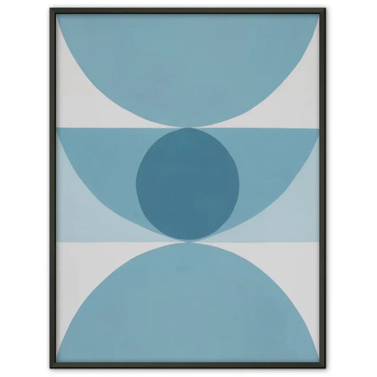 Minimalistisches Poster mit geometrischen Formen in Hellblau