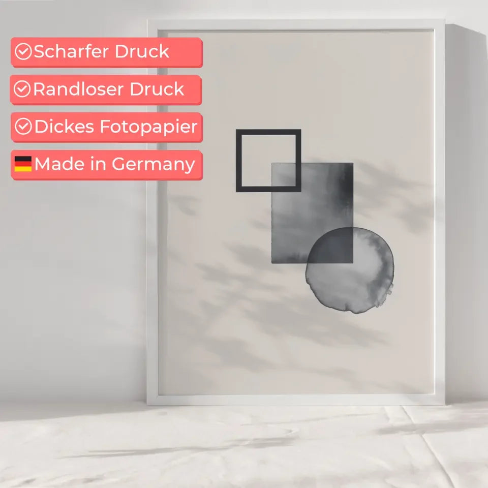 Minimalistisches Poster mit geometrischen Formen in Beige gestalten