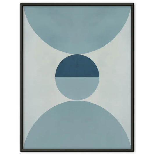 Minimalistisches Poster mit geometrischen Formen in Hellblau