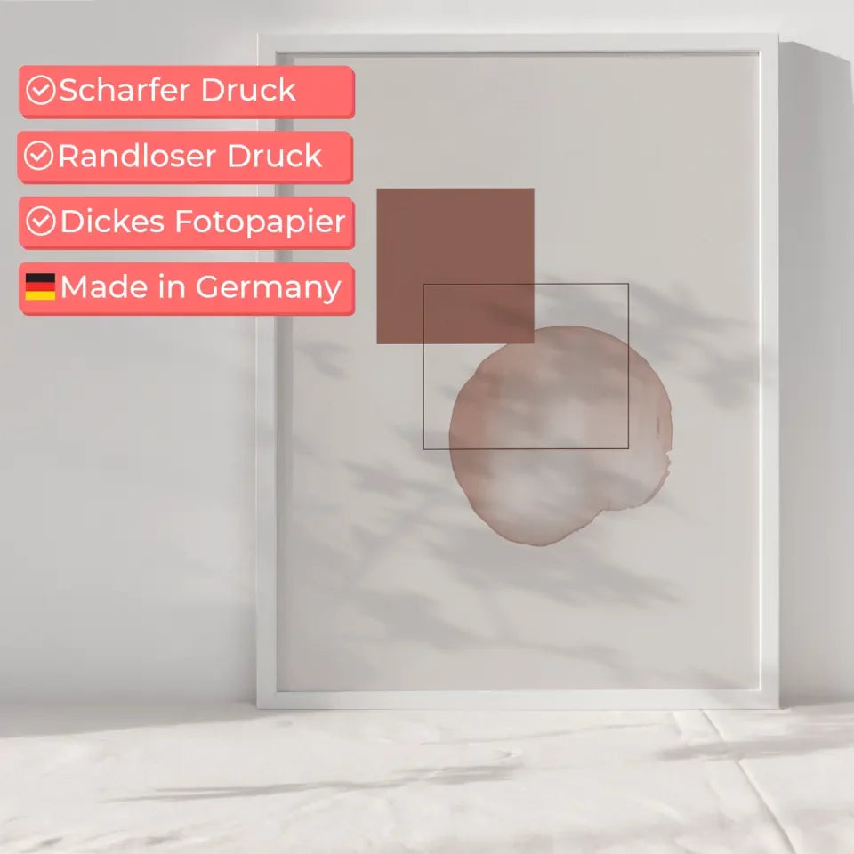 Minimalistisches Poster mit geometrischen Formen in Beige gestalten