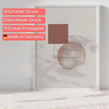 Minimalistisches Poster mit geometrischen Formen in Beige gestalten