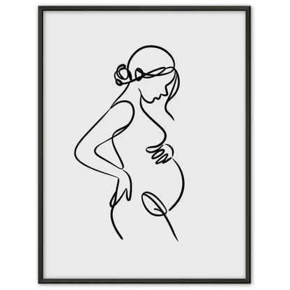 Minimalistischer Poster einer schwangeren Frau im Seitenprofil