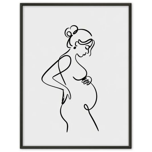 Minimalistisches Poster schwangere Frau Einzelstrichzeichnung 30x40 cm