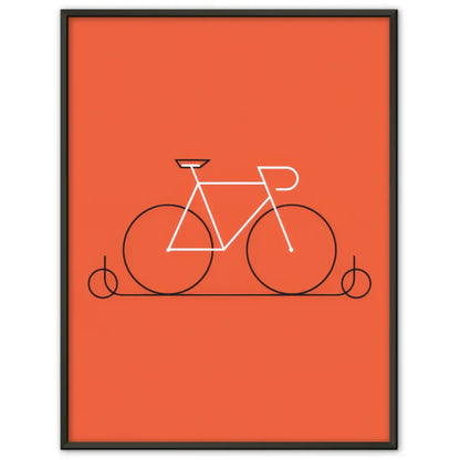 Minimalistisches Fahrrad Poster mit orangefarbenem Hintergrund kaufen