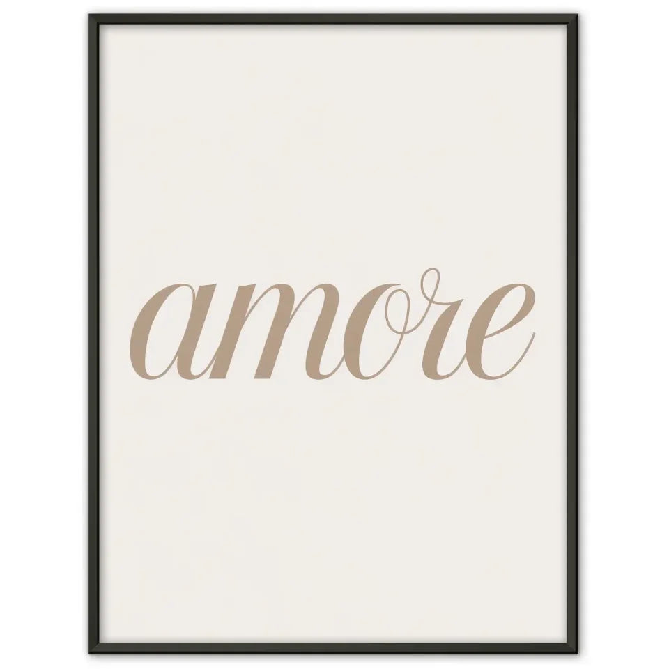 Minimalistischer AMORE Poster für stilvolle Inneneinrichtung