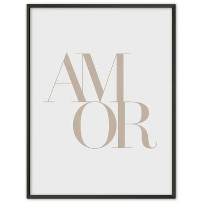 Minimalistisches Poster AMOR in Beige und Weiß für modernes Design