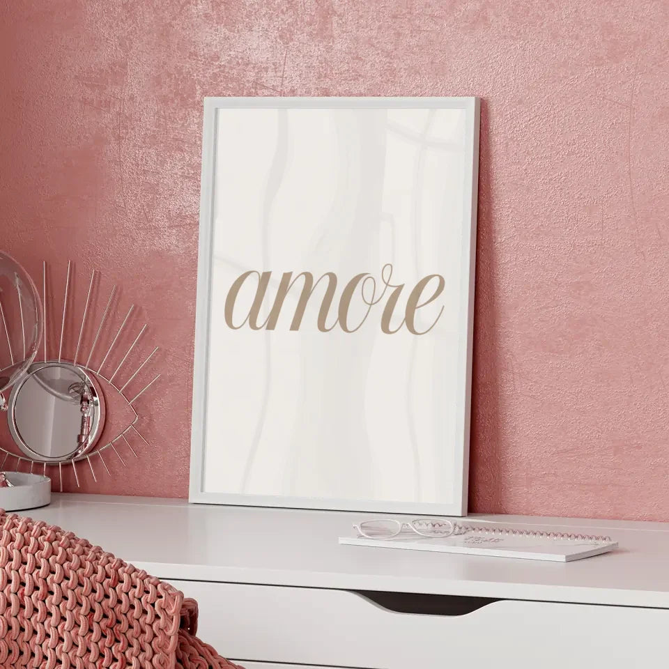 Minimalistischer AMORE Poster für stilvolle Inneneinrichtung