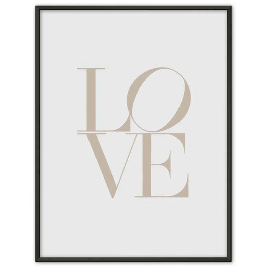 Minimalistisches LOVE Poster in Beige Hellbraun auf Weiß kaufen