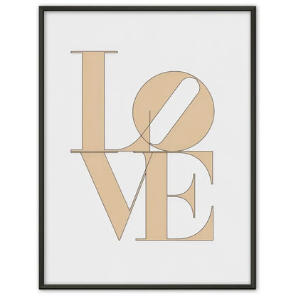 Minimalistisches LOVE Poster in Beige auf weißem Hintergrund kaufen