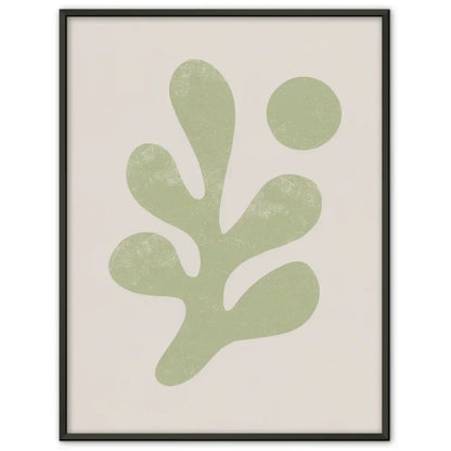 Minimalistisches Poster mit abstrakter Form in hellem Grün