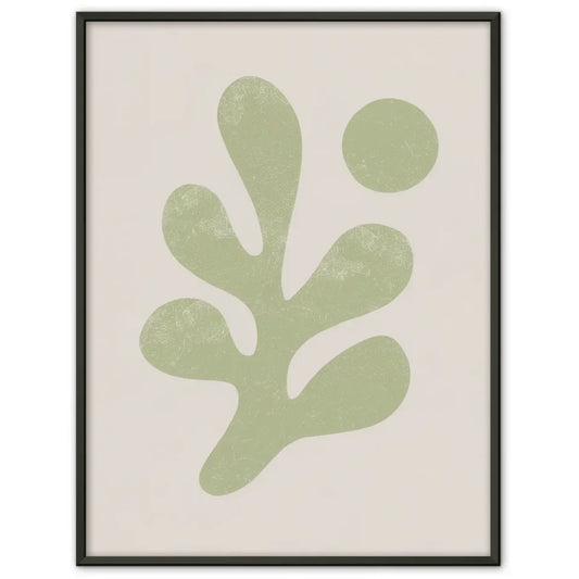 Minimalistisches Poster mit abstrakter Form in hellem Grün