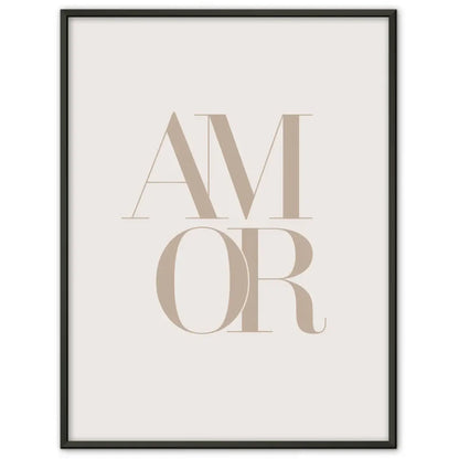 Minimalistisches Poster mit AMOR in Beige für moderne Wände