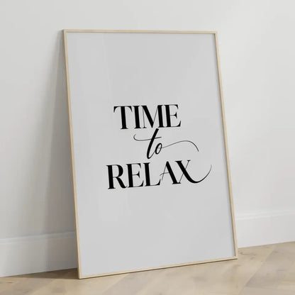 Minimalistisches Poster TIME TO RELAX für Ruhe und Entspannung