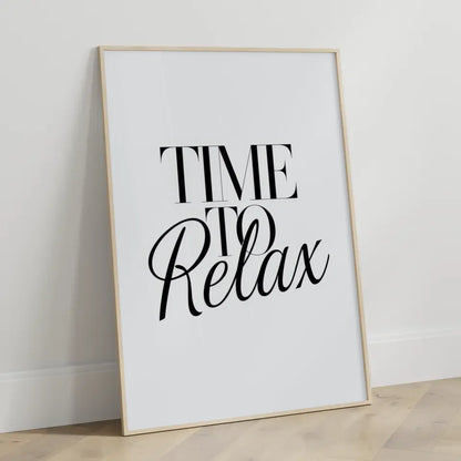 Poster TIME TO RELAX minimalistisches Design für Ruhe und Entspannung