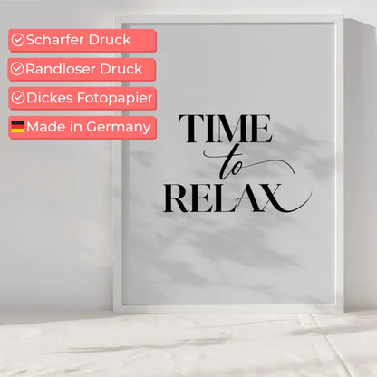 Minimalistisches Poster TIME TO RELAX für Ruhe und Entspannung