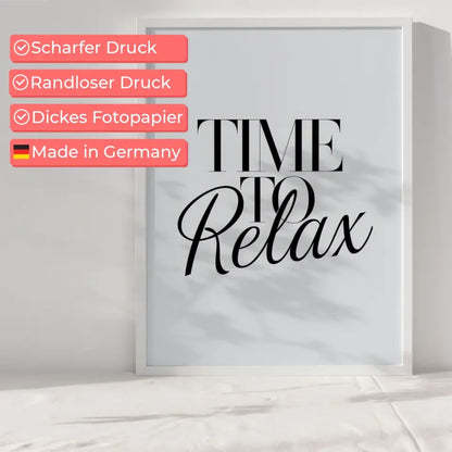 Poster TIME TO RELAX minimalistisches Design für Ruhe und Entspannung