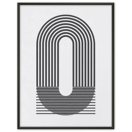 Minimalistisches Poster mit Linien und kreisförmigem Design in grau