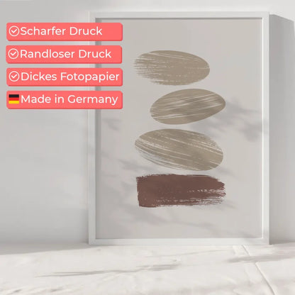 Minimalistisches Poster mit abstrakten Formen in braun und beige kaufen