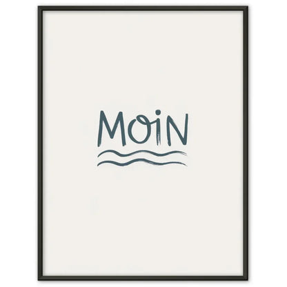 Minimalistisches Moin Poster mit Wellenmuster in Blau und Weiß