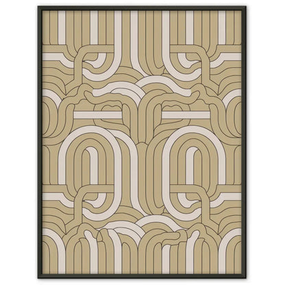 Moderner Poster mit geometrischem Muster in Beige und Weiß