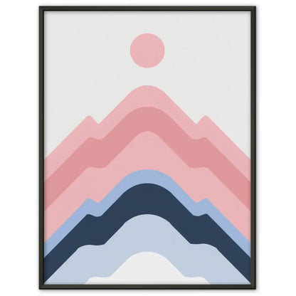 Minimalistisches Poster mit Berglandschaft in Pastellfarben kaufen