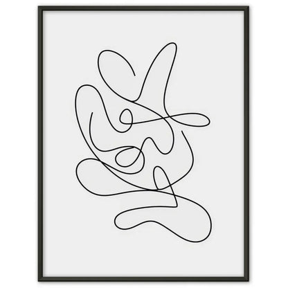 Minimalistische Poster mit abstrakten schwarzen Linien auf Weiß