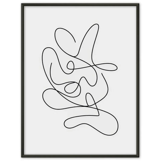 Minimalistische Poster mit abstrakten schwarzen Linien auf Weiß
