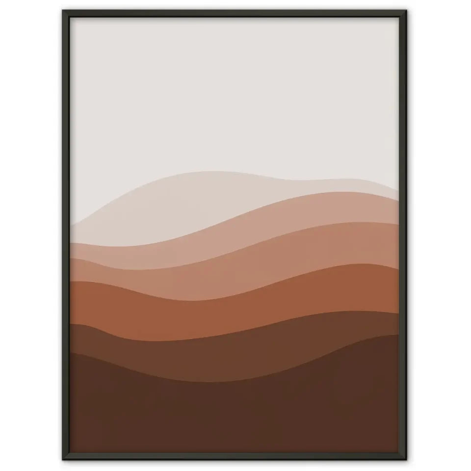 Minimalistisches Poster mit geschichteten Streifen in Brauntönen