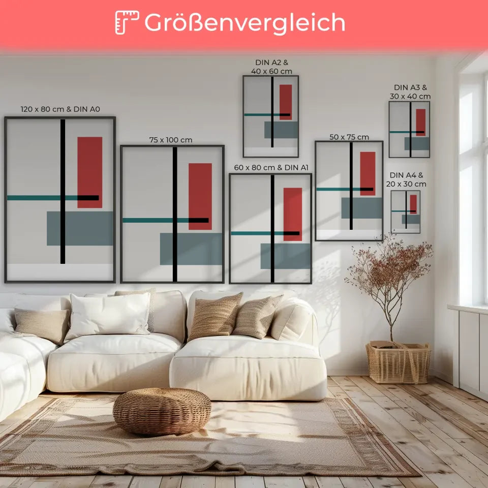 Minimalistischer Poster mit geometrischen Linien und Rechtecken artdesign