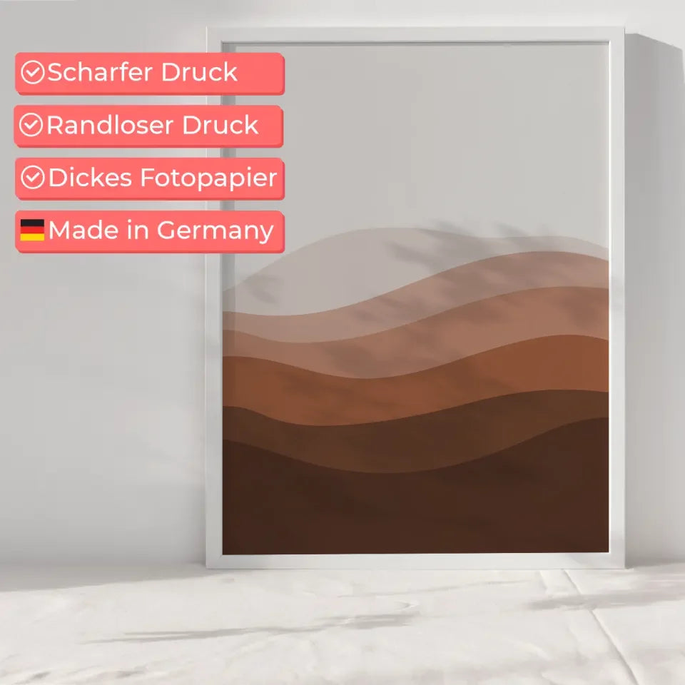 Minimalistisches Poster mit geschichteten Streifen in Brauntönen