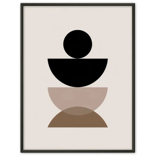 Minimalistisches Poster mit geometrischen Formen in Beige und Schwarz