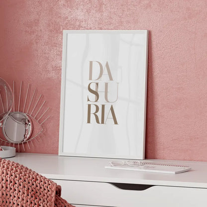 Poster mit minimalistischer Illustration von DASHURIA Liebe in Beige