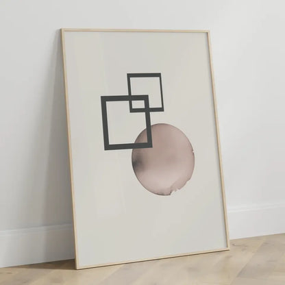 Geometrisches Poster in minimalistischem Stil mit sanften Farben