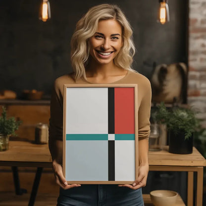 Minimalistisches Poster mit Linien und Rechtecken in modernen Farben