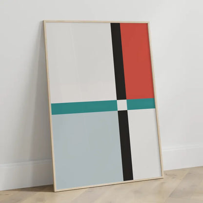 Minimalistisches Poster mit Linien und Rechtecken in modernen Farben