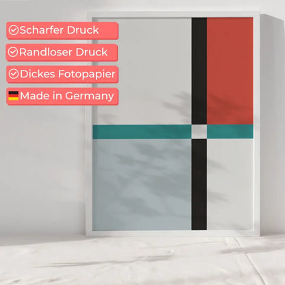 Minimalistisches Poster mit Linien und Rechtecken in modernen Farben