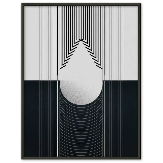 Minimalistische Poster mit geometrischer Illustration in Schwarz und Grau