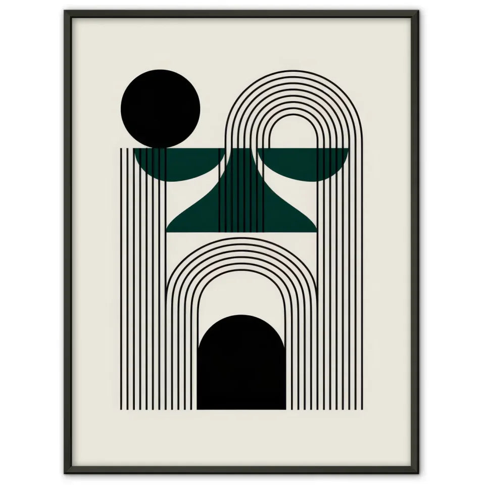 Abstraktes Poster mit geometrischen Formen für moderne Raumatmosphäre