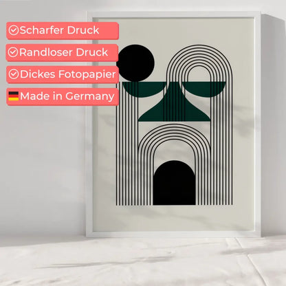 Abstraktes Poster mit geometrischen Formen für moderne Raumatmosphäre