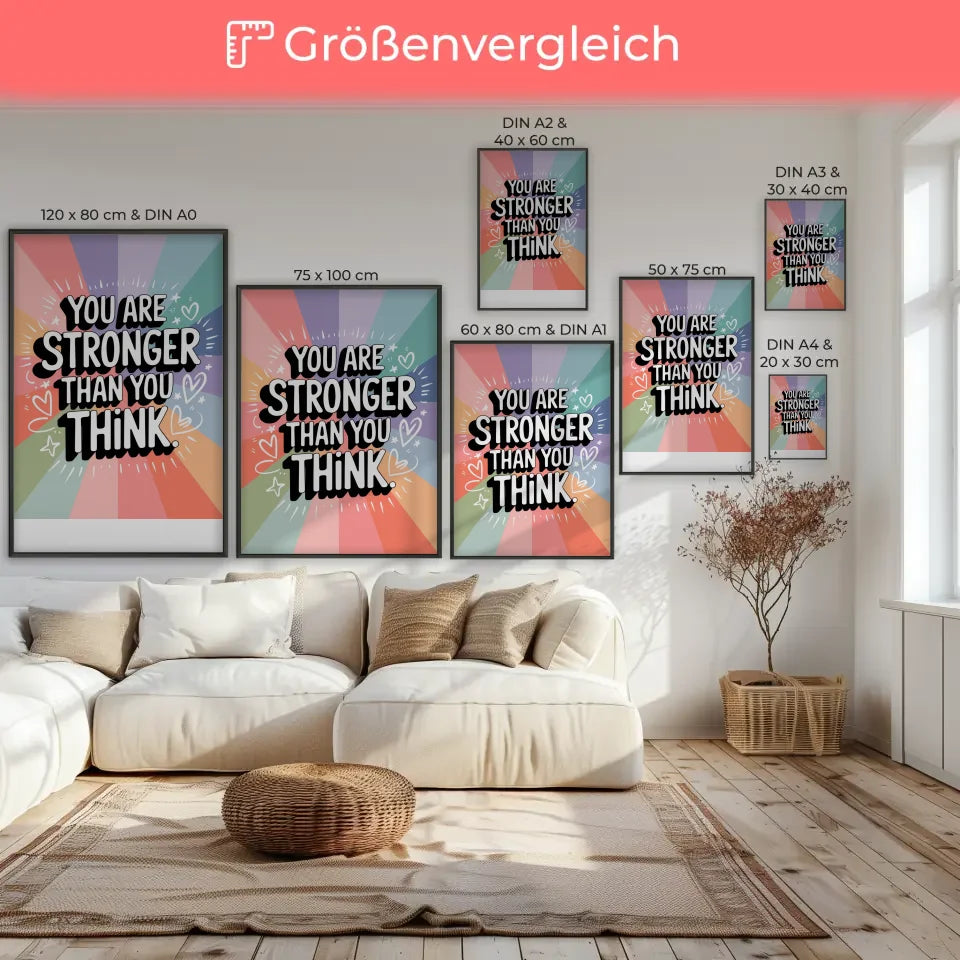 Motivierendes Poster mit Pastellfarben und inspirierendem Zitat
