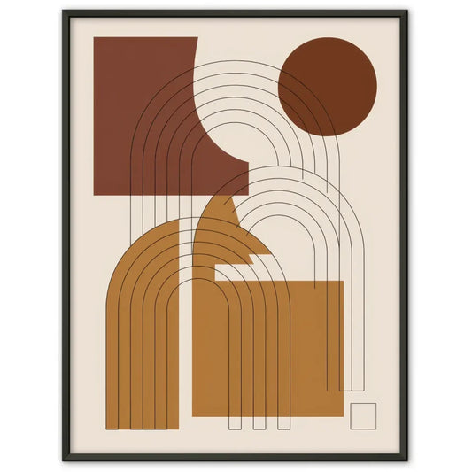 Abstraktes Poster mit geometrischen Formen in Brauntönen kaufen